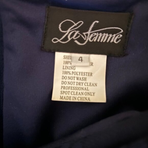 Lace Off The Shoulder Cap Sleeve Evening Dress La Femme - Picture 8 of 8